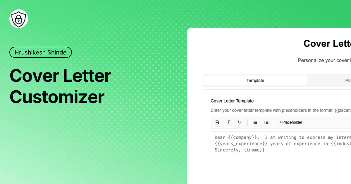 Cover Letter Customizer