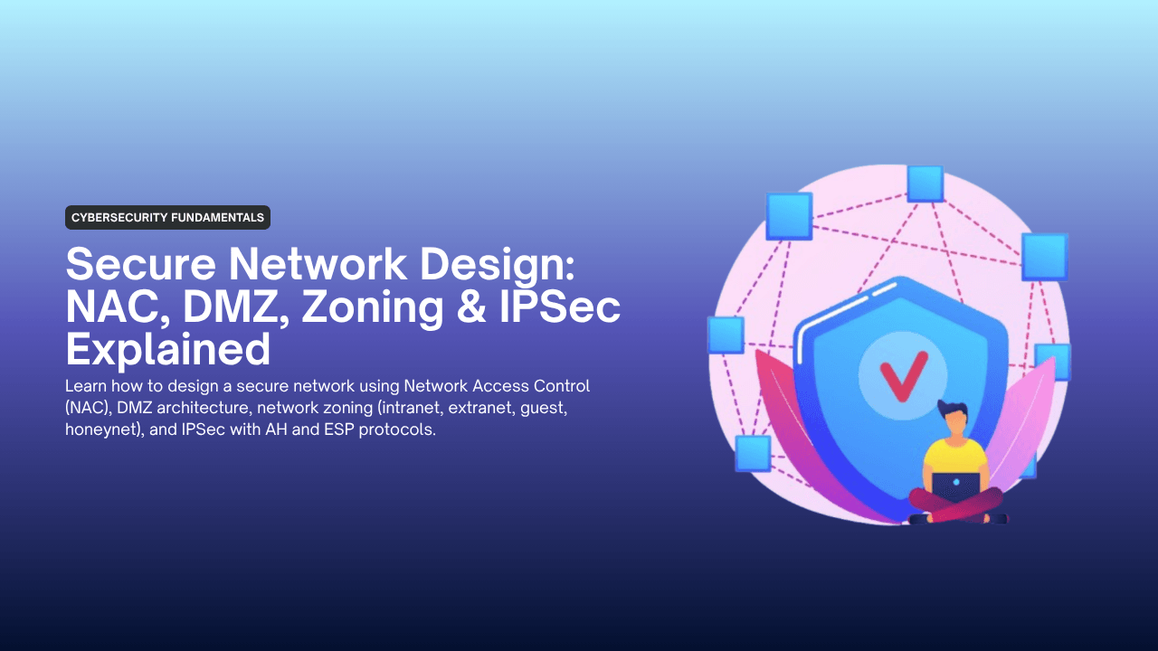 Secure Network Design: NAC, DMZ, Zoning & IPSec Explained (2026) Secure Network Design: NAC, DMZ, Zoning & IPSec Explained (2026)
